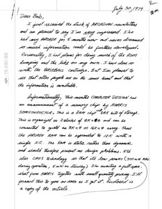 Andy Guevara Letter (July 30, 1979)